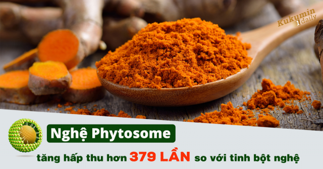 Nghệ Phytosome tối ưu hấp thu hơn 379 lần so với tinh bột nghệ thông thường